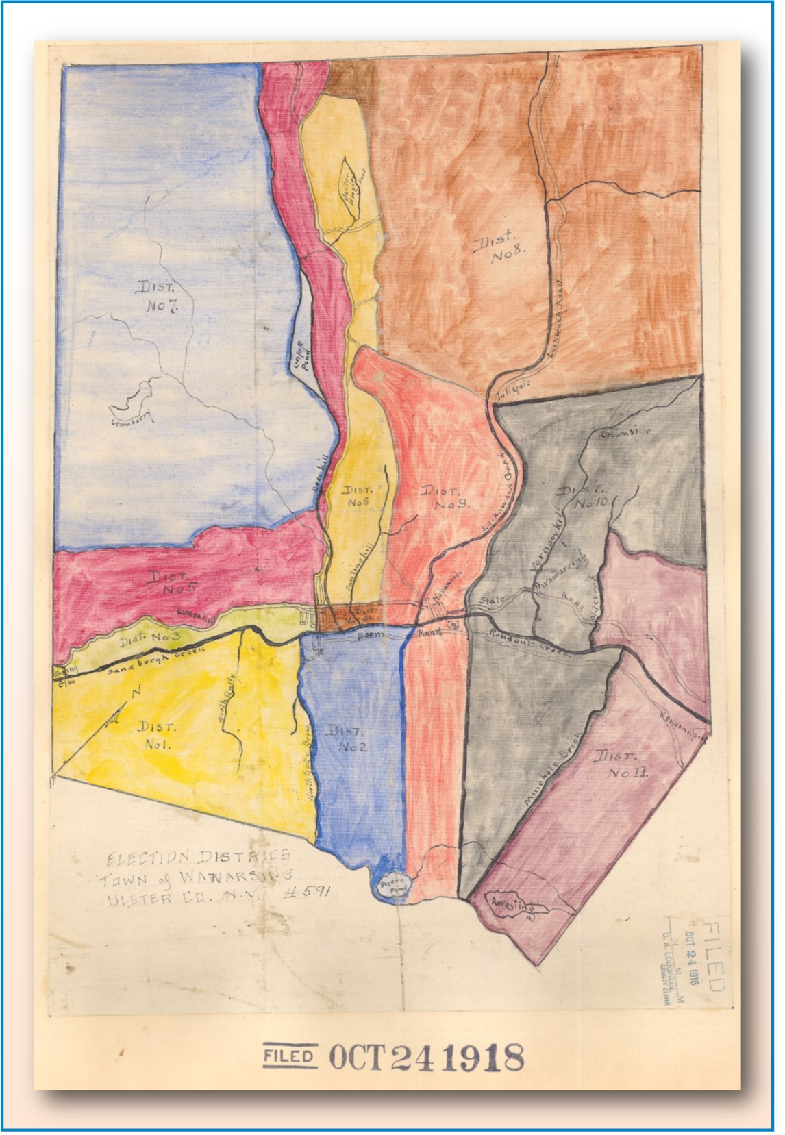 Wawarsing Election Map (1918)