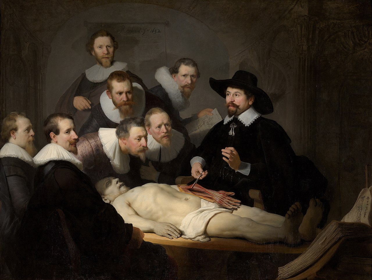 The Anatomy Lesson of Dr. Nicolaes Tulp, 1632, Rembrandt.